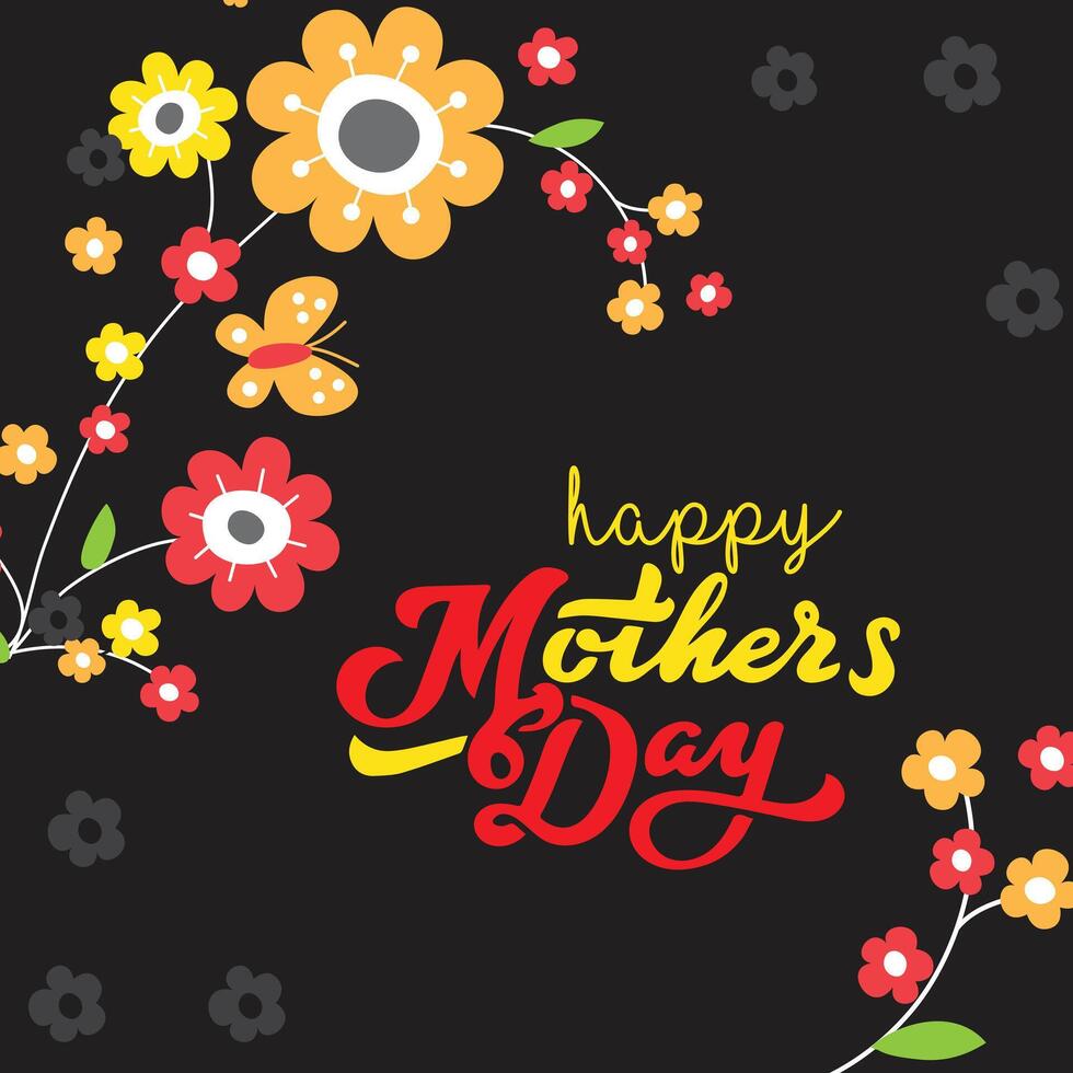 Happy Mother's Day Calligraphy abstract art background vector