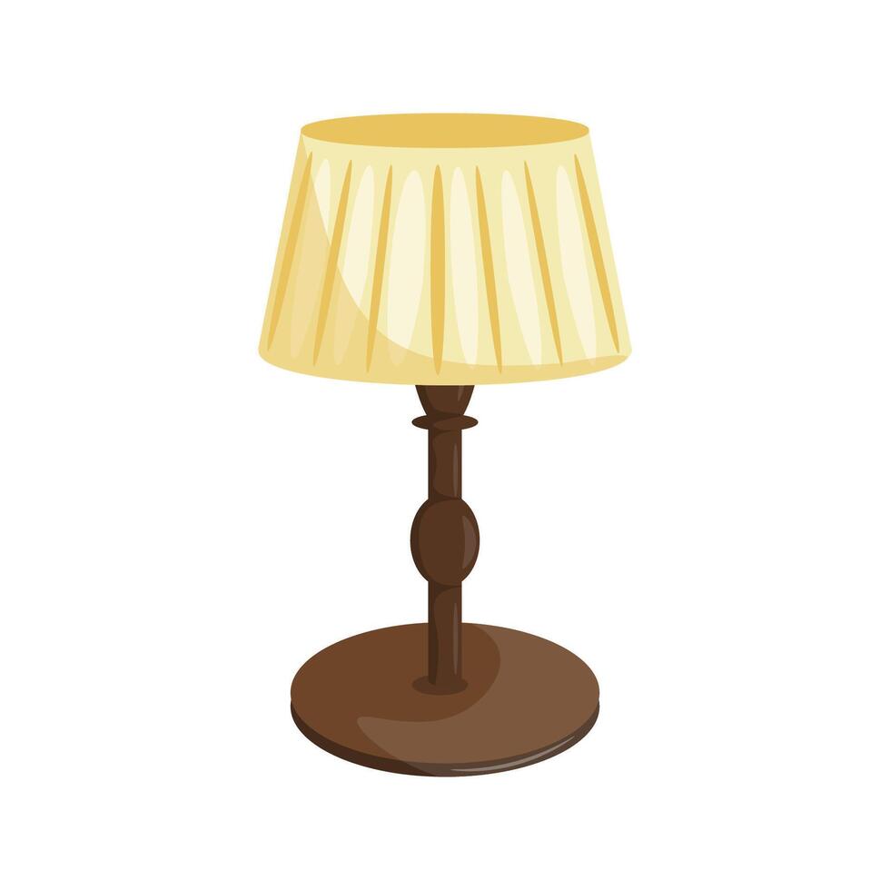 Interior table lamp. Bedside reading lamp. Decorative element of home lighting. Isolated illustration on white background. vector