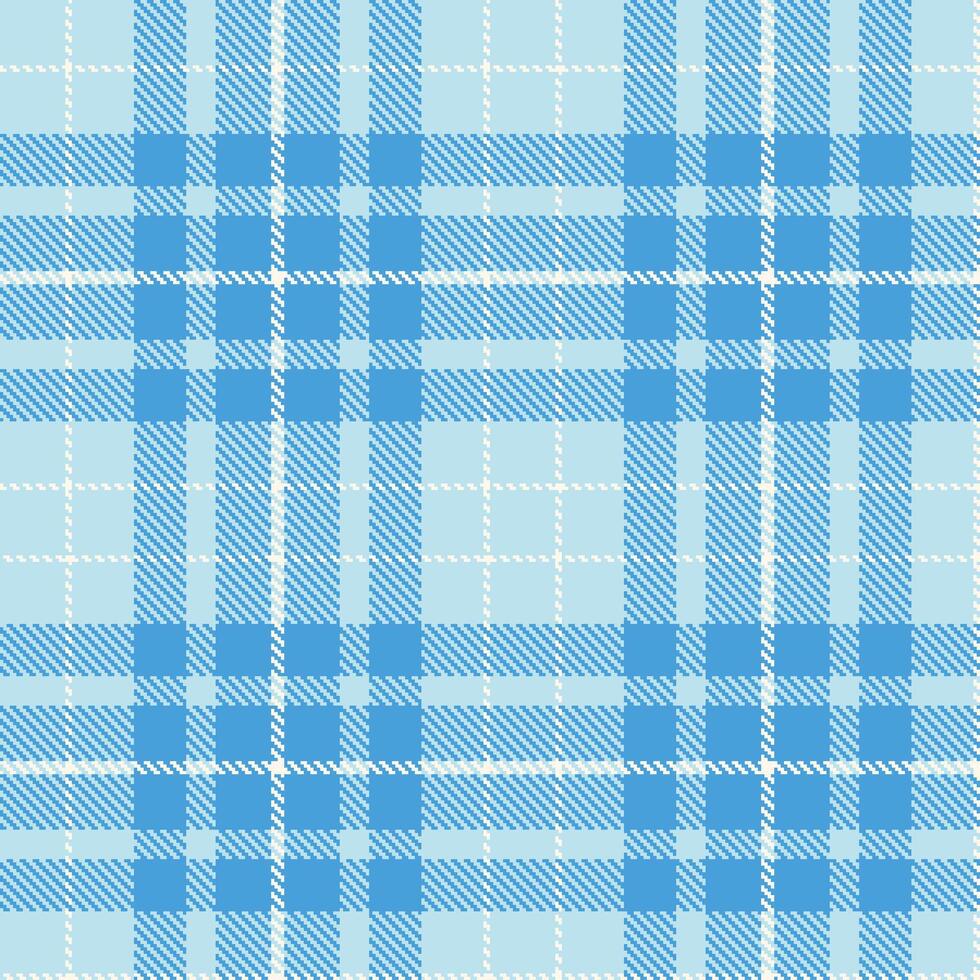 Metallic Pale Sky Blue and Muted Water Blue Seamless Tartan Fabric Design vector