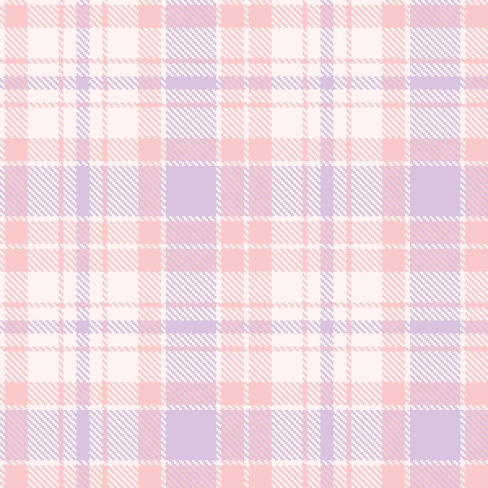 Bright Very Light Pink and Deep Light Rose Seamless Tartan Fabric Design vector