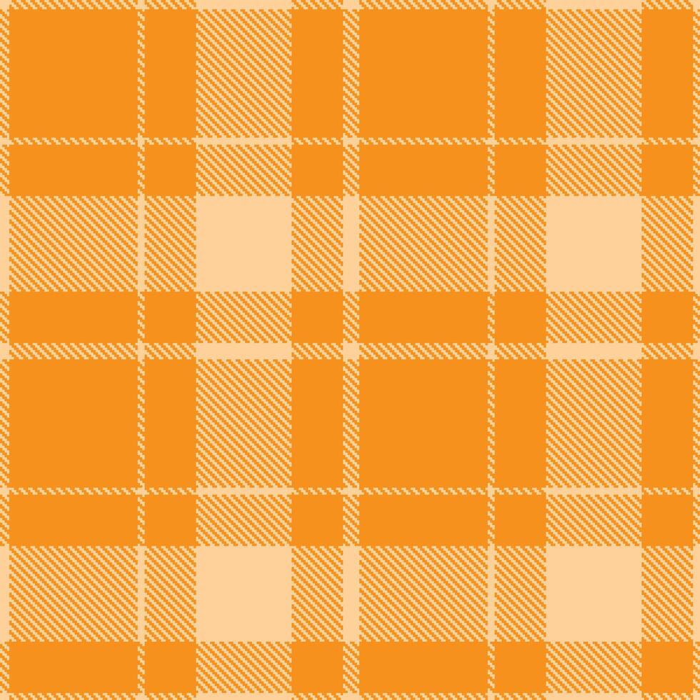 Muted Light Peach and Light Tangerine Seamless Tartan Fabric Design vector