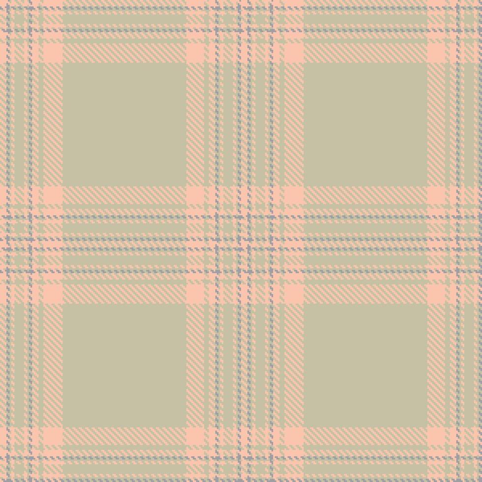 Modern Warm Light Peach Seamless Tartan Fabric Design vector