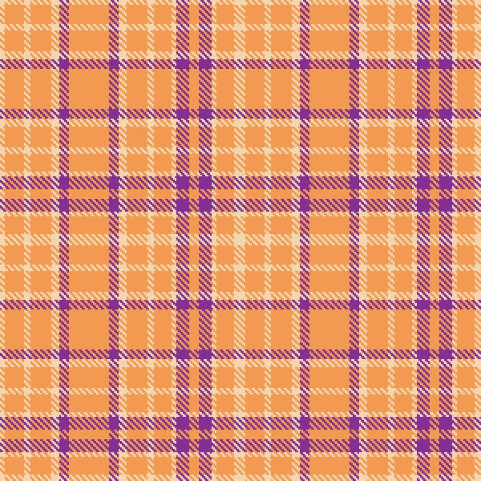 Deep Light Peach and Iridescent Faded Orange Seamless Tartan Fabric Design vector