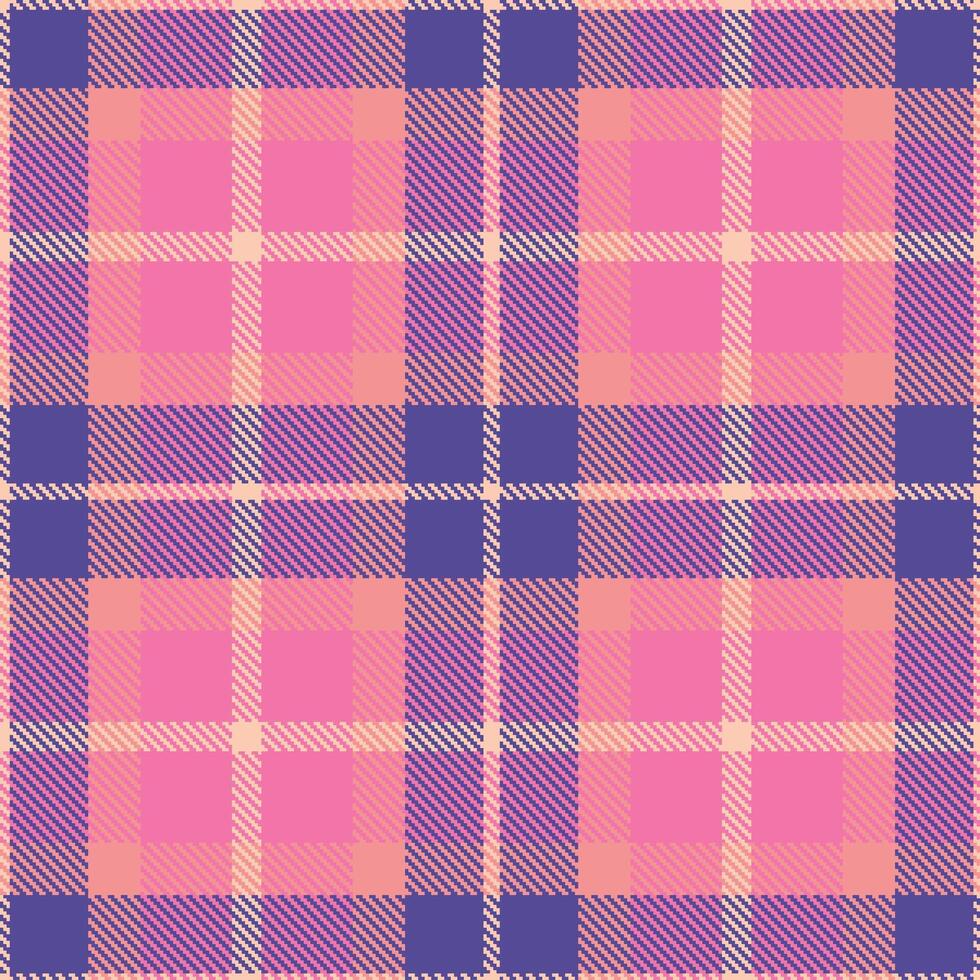 Modern Rich Light Peach Seamless Tartan Fabric Design vector
