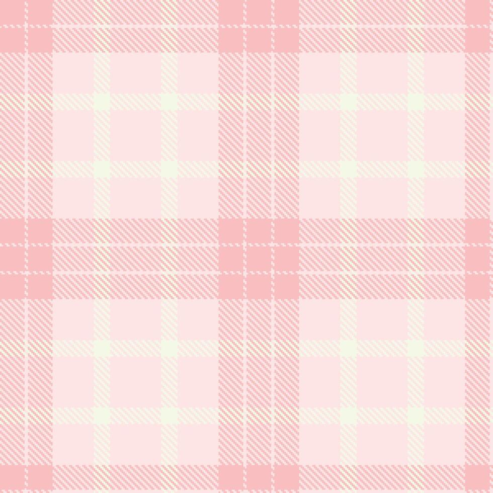 Dark Very Light Pink and Metallic Pale Rose Seamless Tartan Fabric Design vector