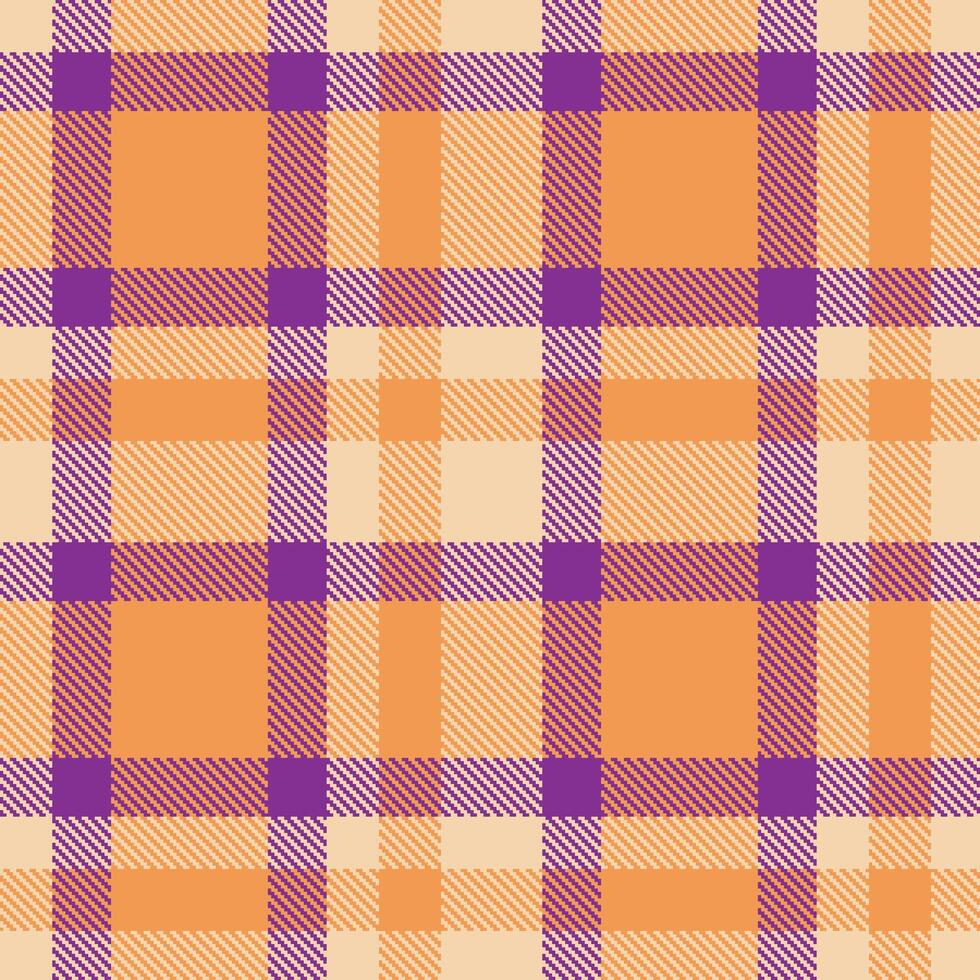 Modern Smoky Light Peach Seamless Tartan Fabric Design vector