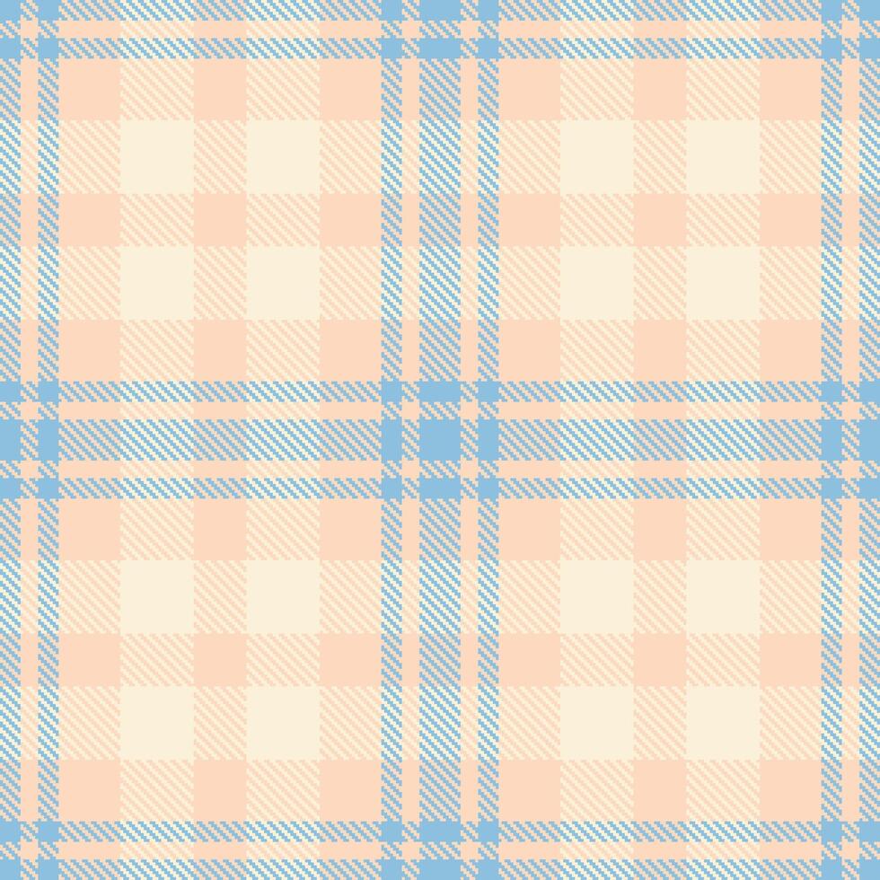 Modern Seamless Tartan in Bright Light Peach tones Fabric Design vector