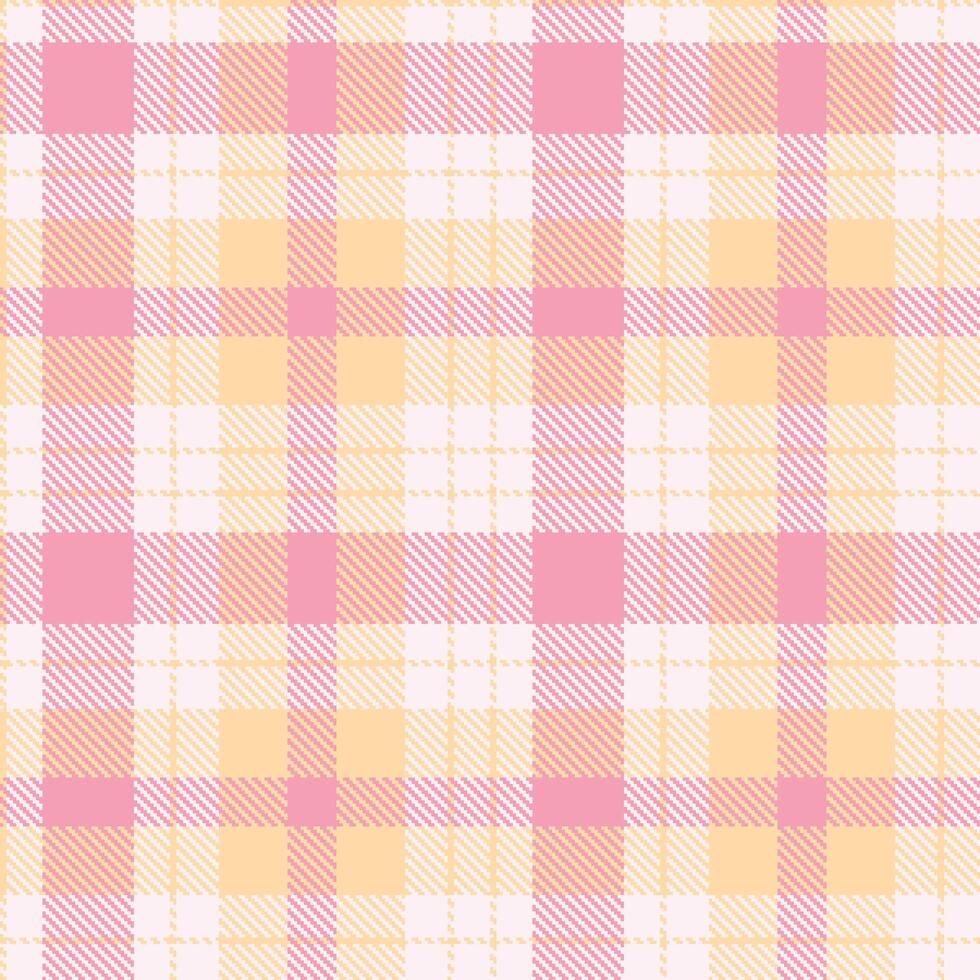 Muted Light Peach and Muted Very Light Pink Seamless Tartan Fabric Design vector