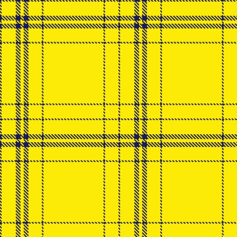 Deep Dark Indigo and Pastel Dandelion Seamless Tartan Fabric Design vector