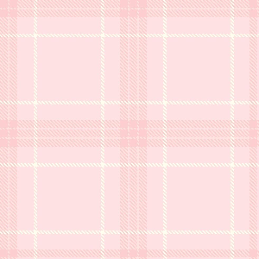 Dusty Very Light Pink Seamless Tartan with Pale Light Rose accents Fabric Design vector