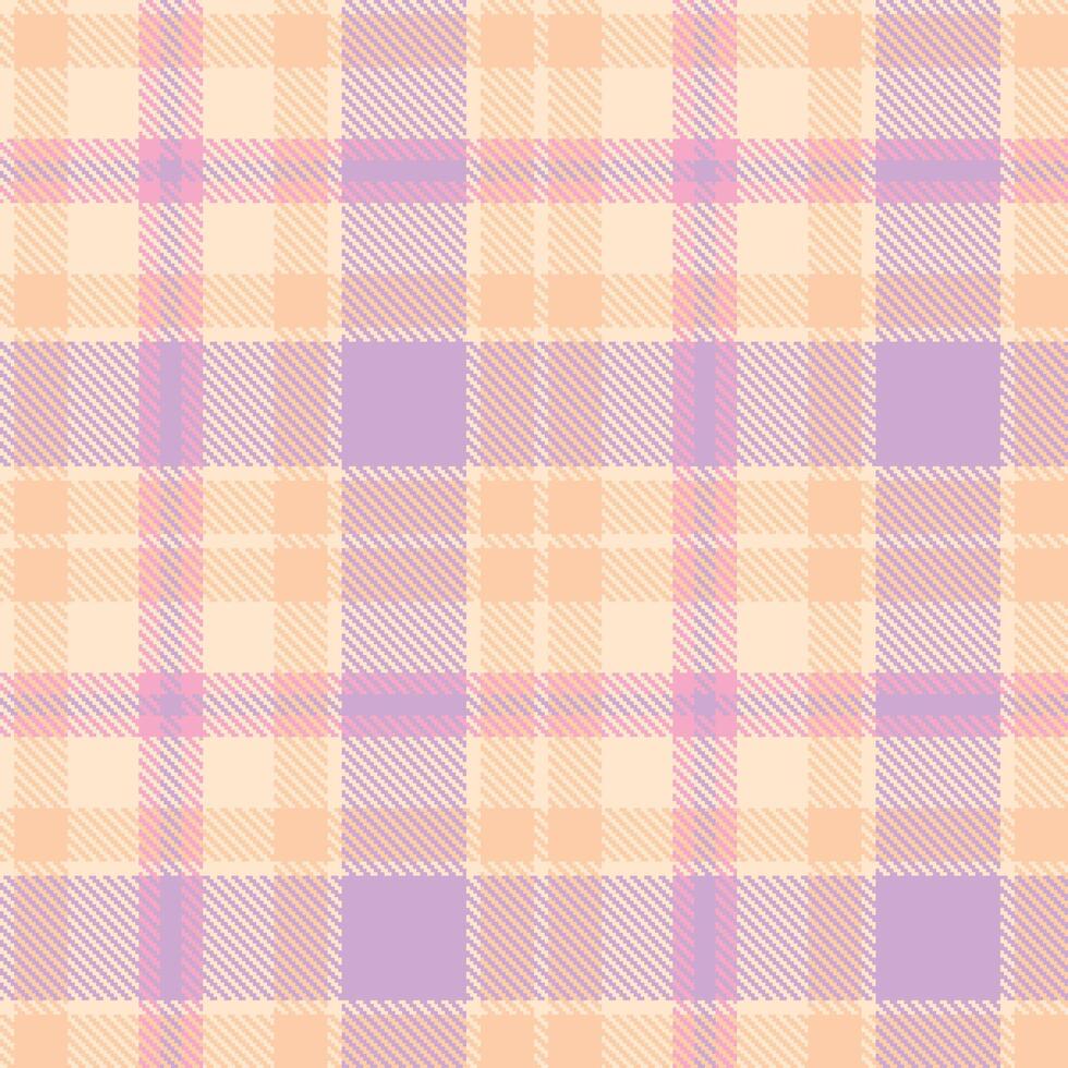 Modern Seamless Tartan in Soft Light Peach tones Fabric Design vector