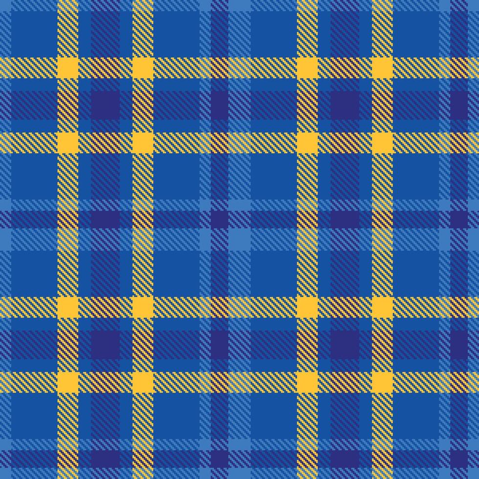Dark Cobalt Seamless Tartan with Muted Medium Blue accents Fabric Design vector