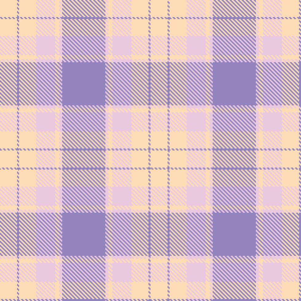 Modern Bright Light Peach Seamless Tartan Fabric Design vector