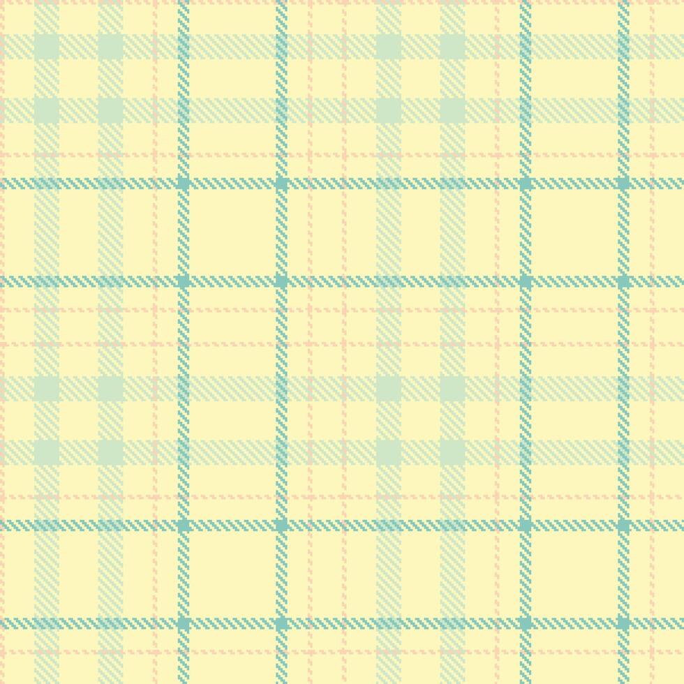 Pastel Egg Shell Seamless Tartan with Cool Light Peach accents Fabric Design vector