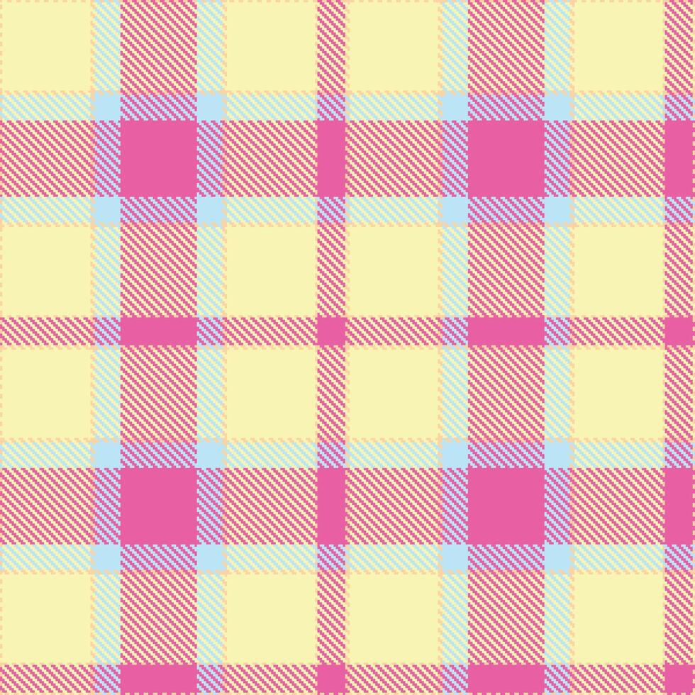 Modern Seamless Tartan in Neon Light Peach tones Fabric Design vector