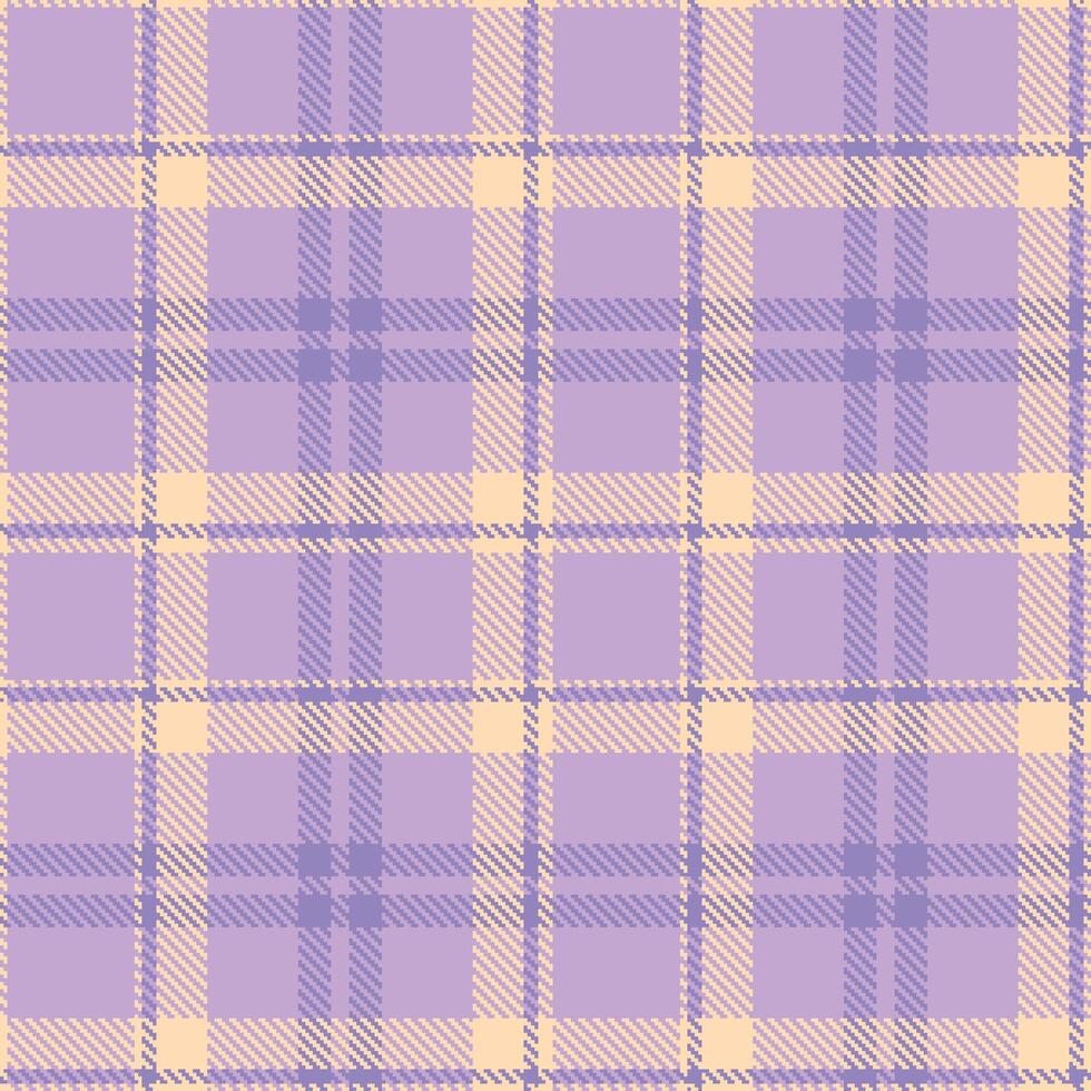 Pastel Light Peach and Cool Pale Violet Seamless Tartan Fabric Design vector