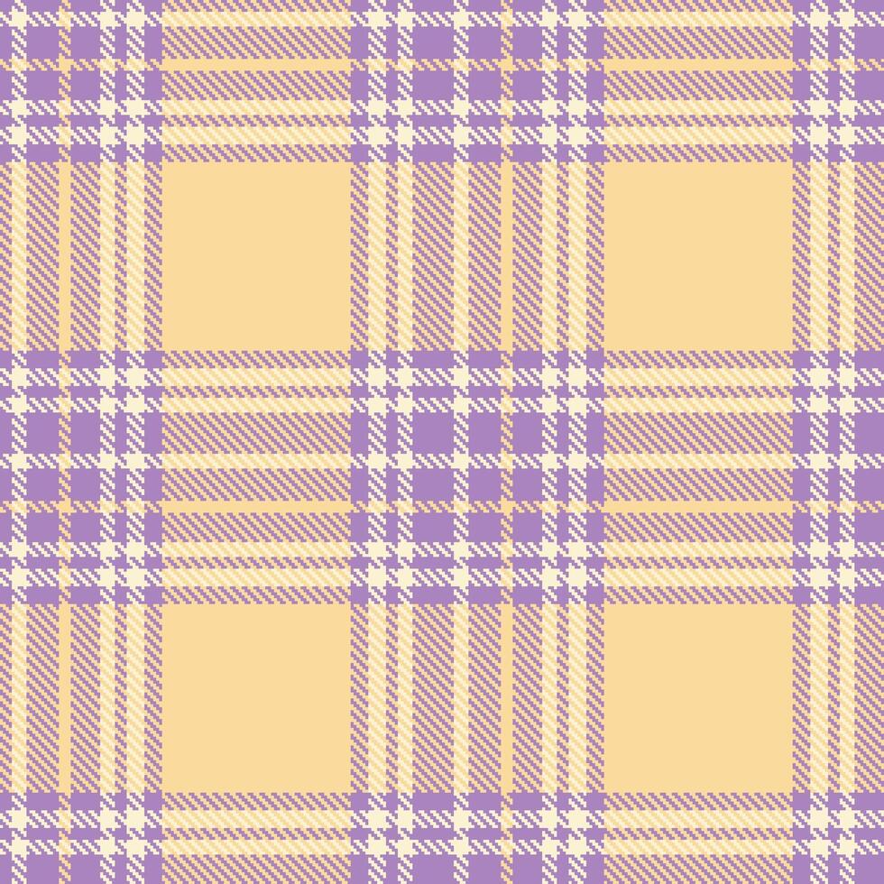 Metallic Light Purple Seamless Tartan with Soft Off White accents Fabric Design vector