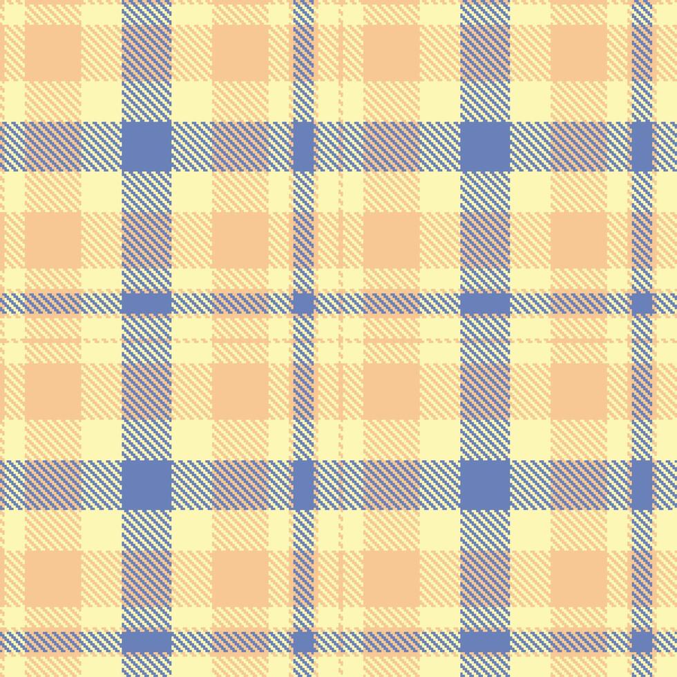 Modern Seamless Tartan in Warm Light Peach tones Fabric Design vector