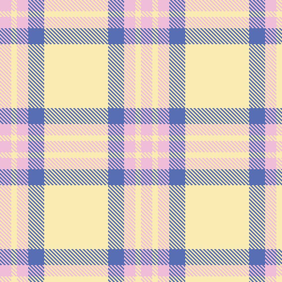 Bright Pale Mauve and Iridescent Light Tan Seamless Tartan Fabric Design vector