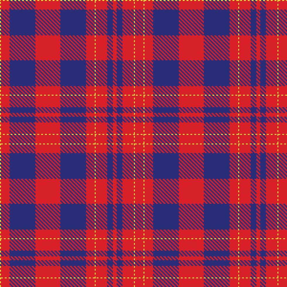 Rich Red and Cool Deep Blue Seamless Tartan Fabric Design vector
