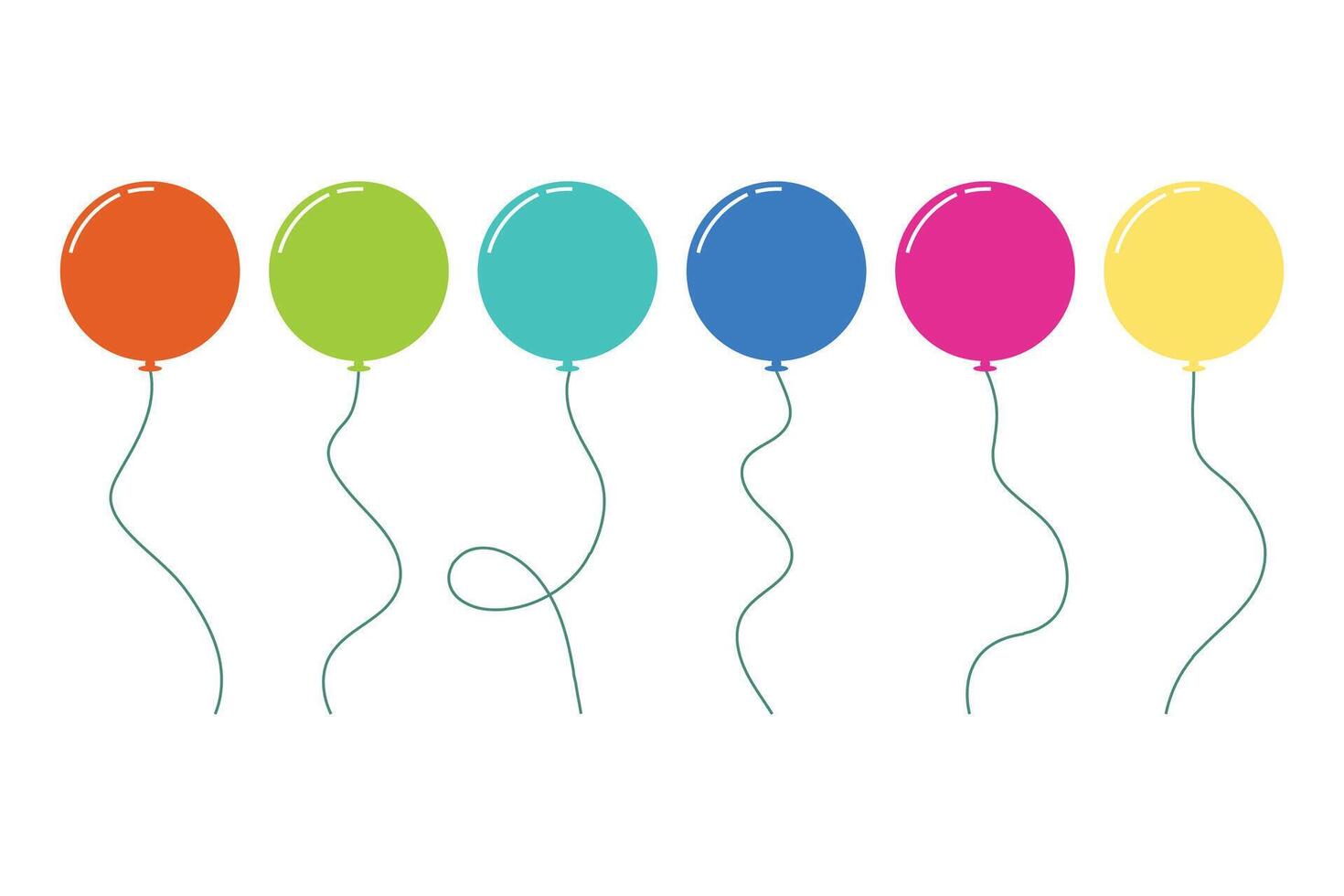 Cartoon-style balloon. Bunch of balloons for birthdays and parties vector