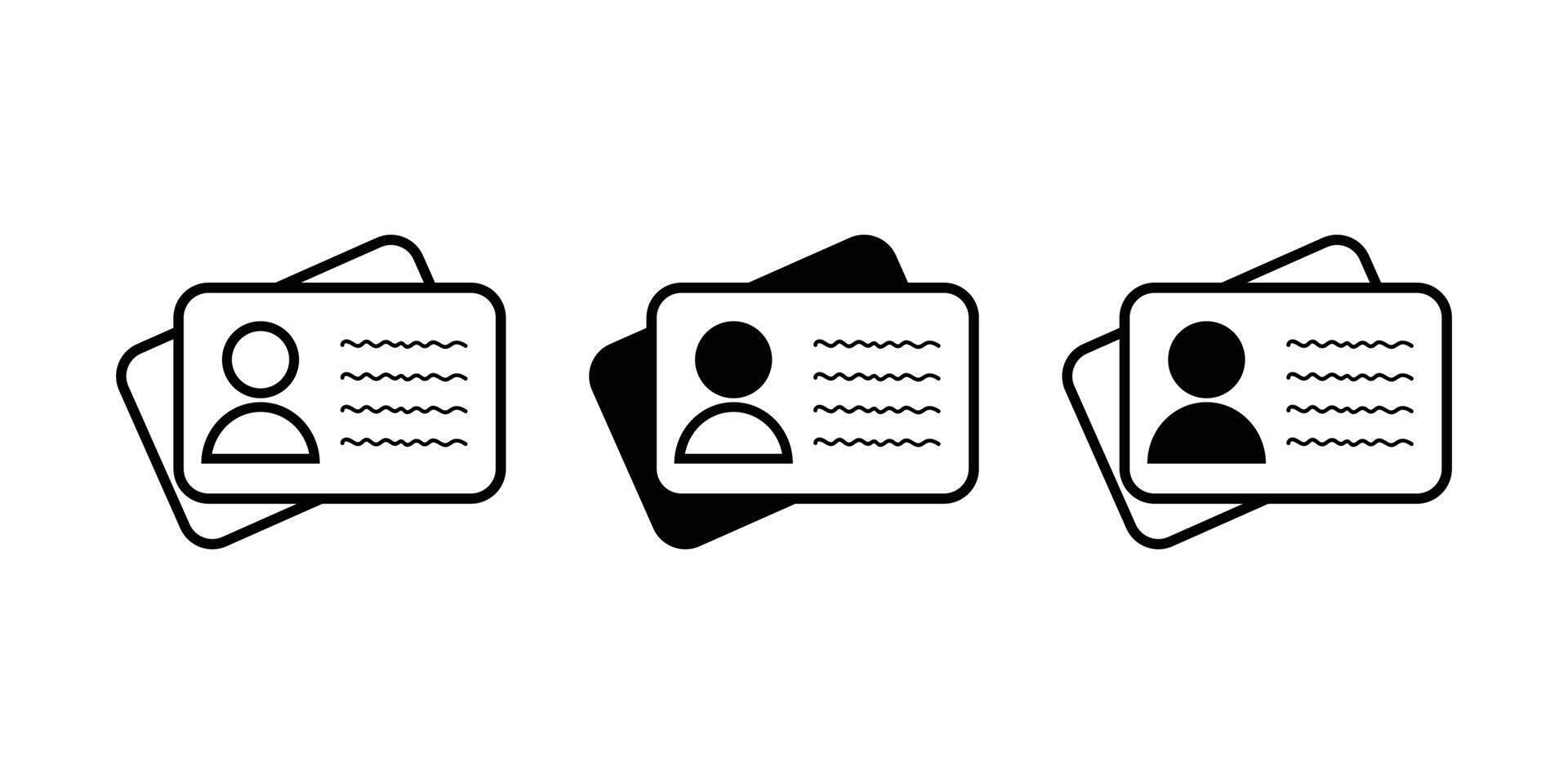 Identity card. Editable stroke. Black and white identity card. vector