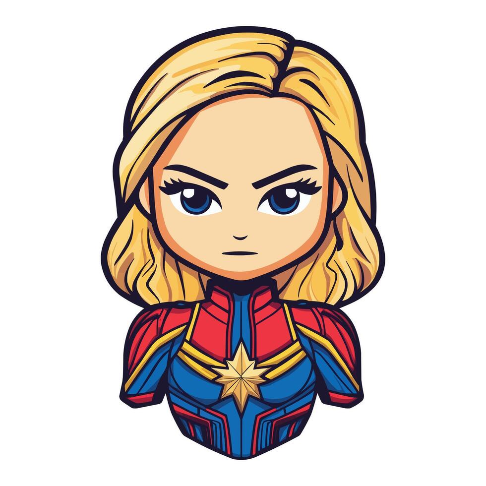 Captain Marvel Illustration Art vector