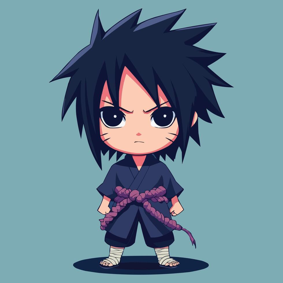 Sasuke Uchiha 2D illustration vector
