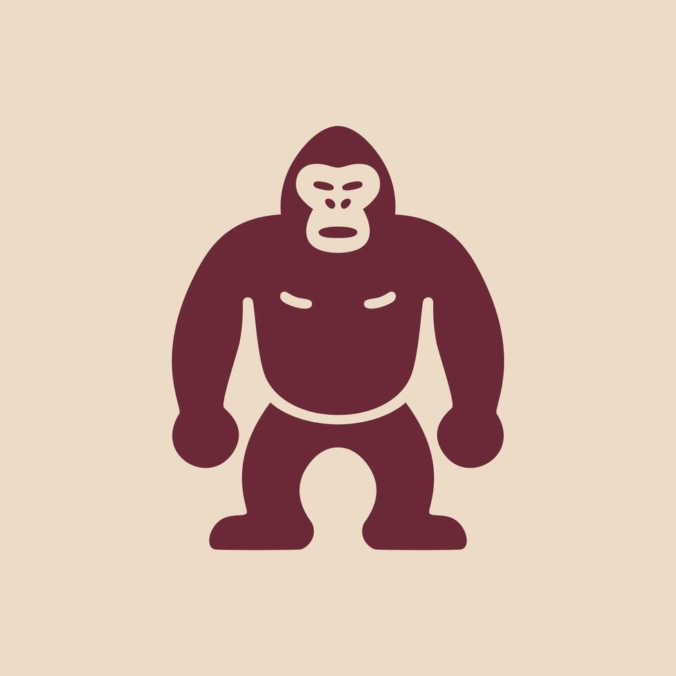A gorilla icon on a isolated beige background vector
