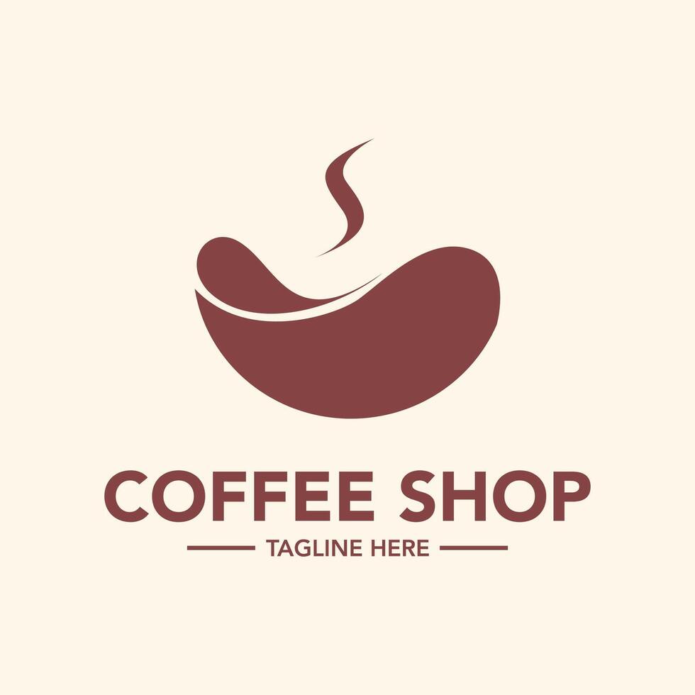 Coffee shop logo minimal logotype design vector