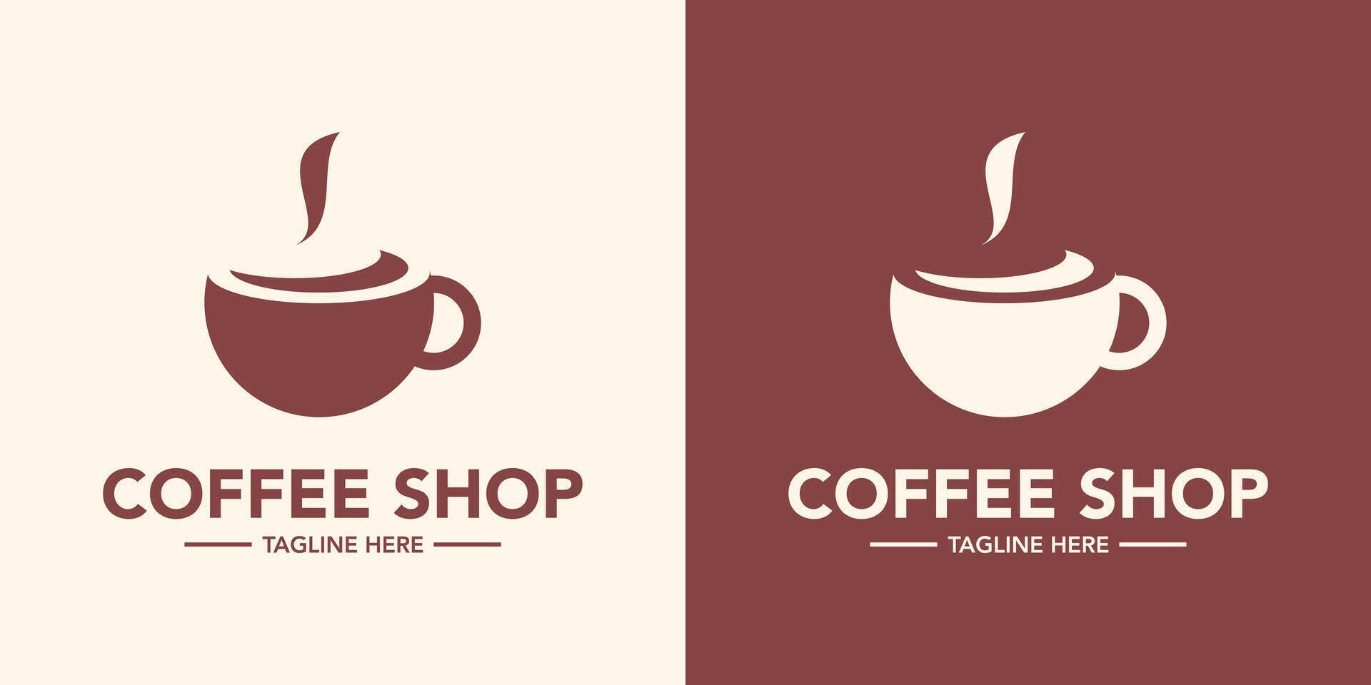 Coffee cup logo design modern and minimal logotype vector