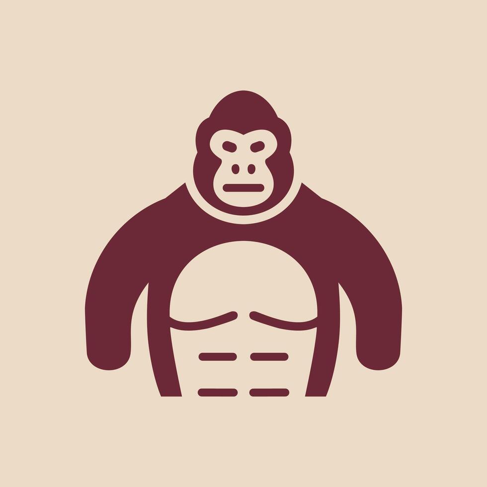Gorilla clipart simple illustration isolated vector