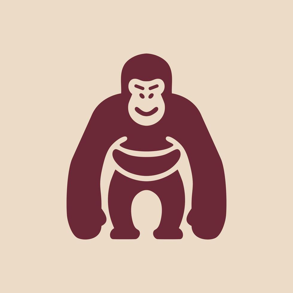 A gorilla icon on a isolated beige background vector