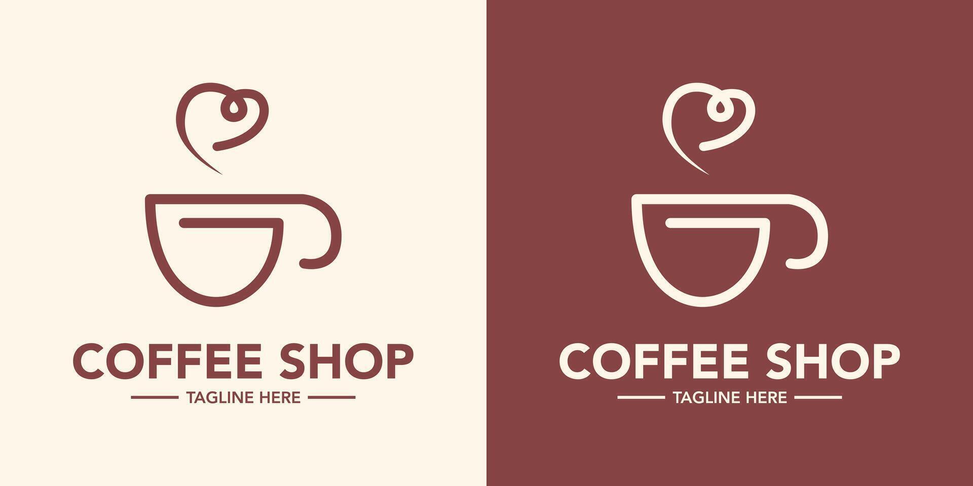 Coffee shop logo design modern and minimal logotype illustration vector
