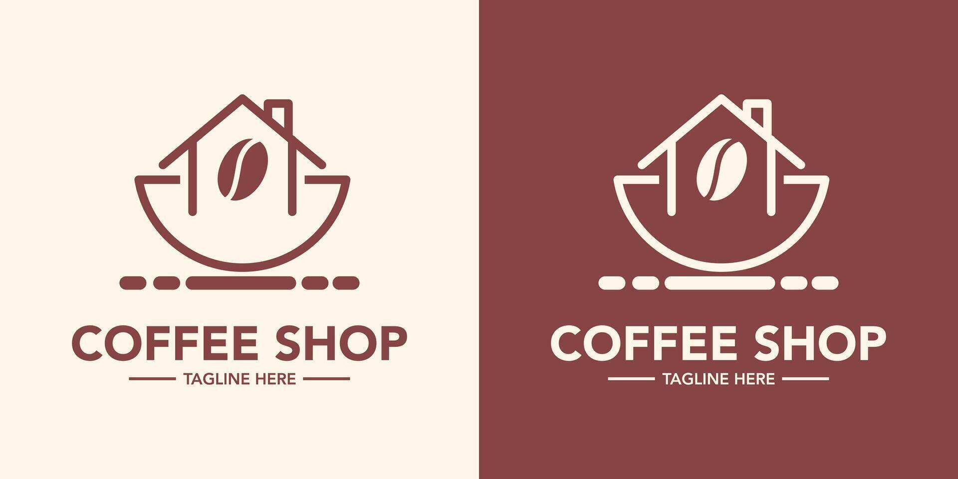 Coffee house logo design modern and minimal logotype vector