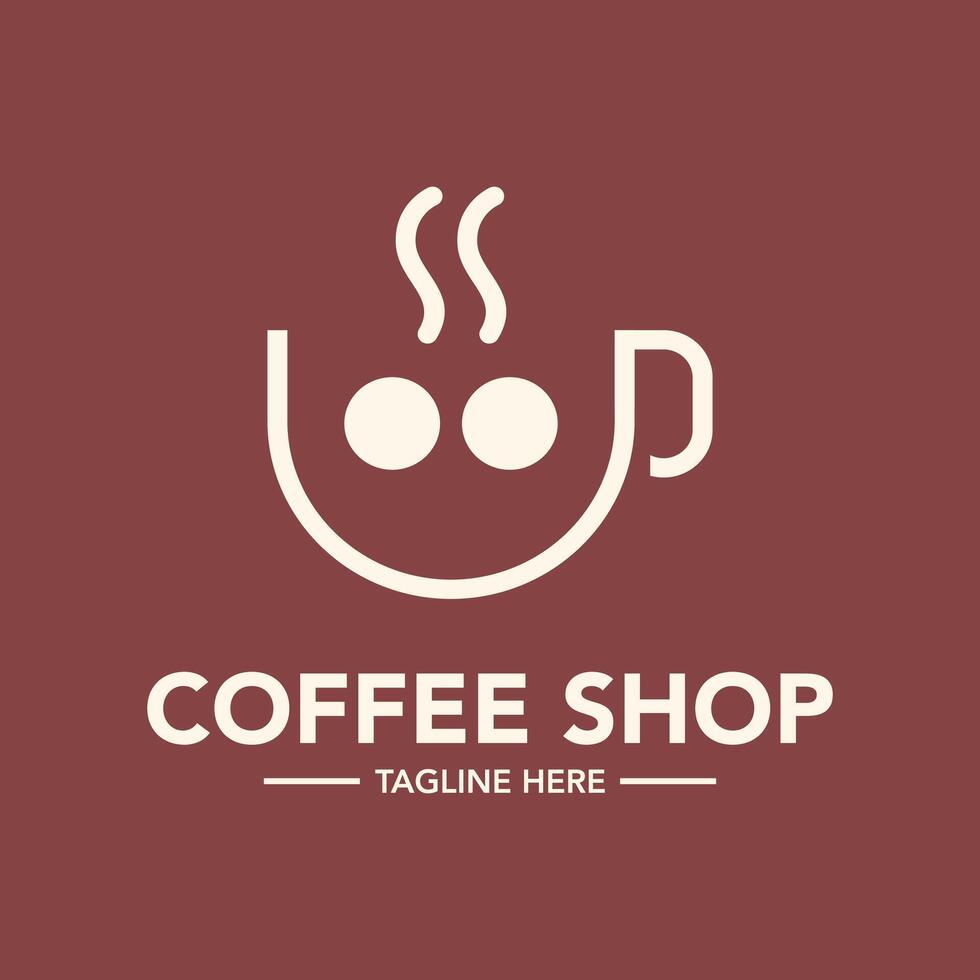 Coffee cafe logo design modern and minimal logotype template vector