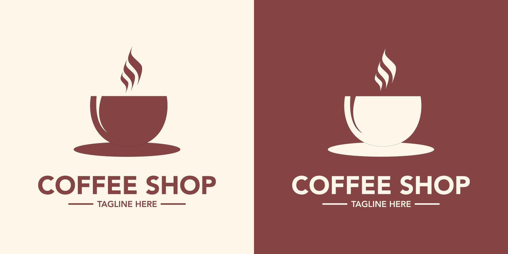 Coffee cafe logo design modern and minimal logotype design vector