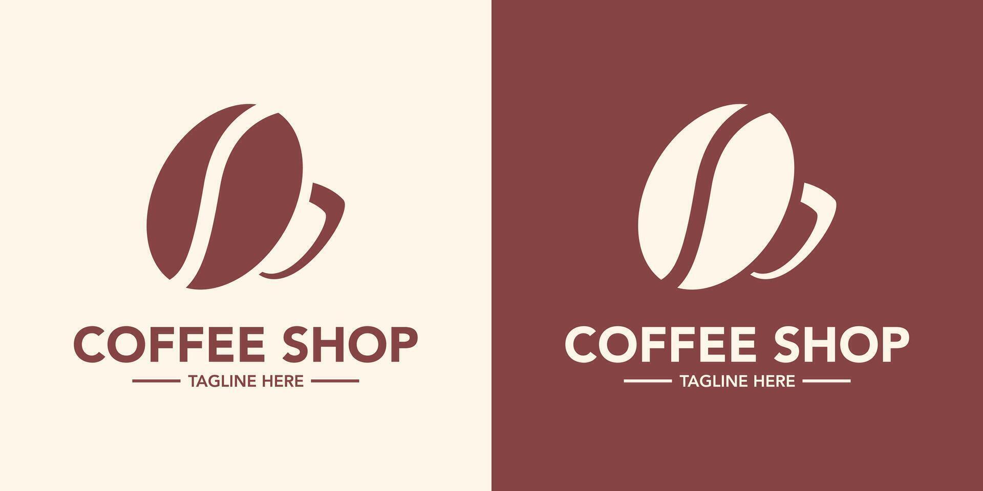 Coffee bean logo design modern and minimal logotype vector