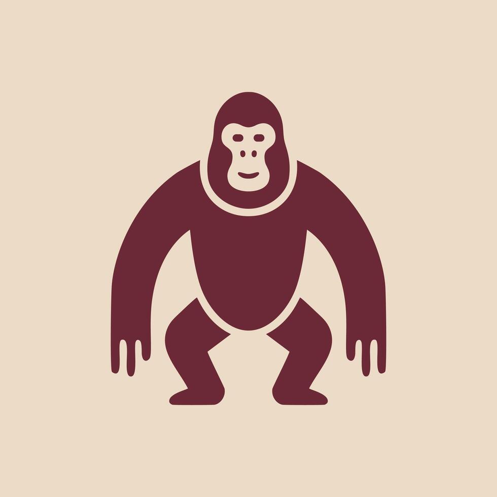 Gorilla Clipart Simple Illustration Design Isolated vector