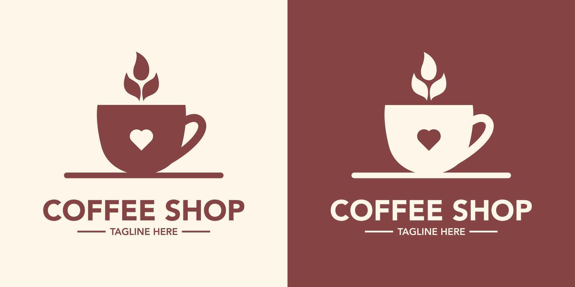 Coffee cafe logo design modern and minimal logotype vector