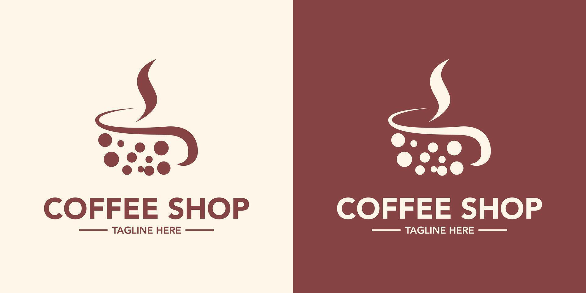 Coffee shop logo design template illustration icon symbol vector
