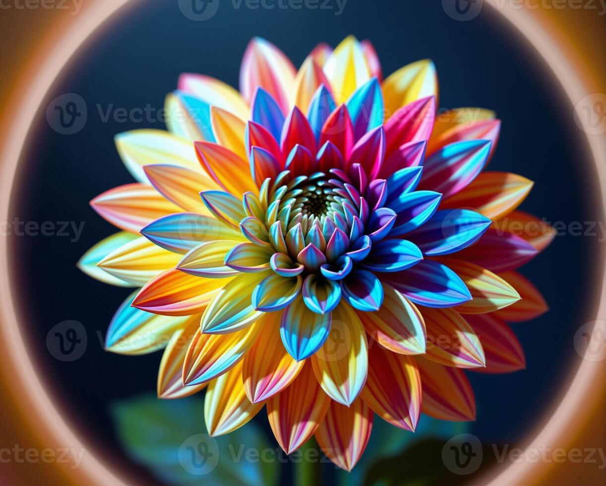 Vibrant Colorful Flower Petals with Intricate Details and Patterns photo