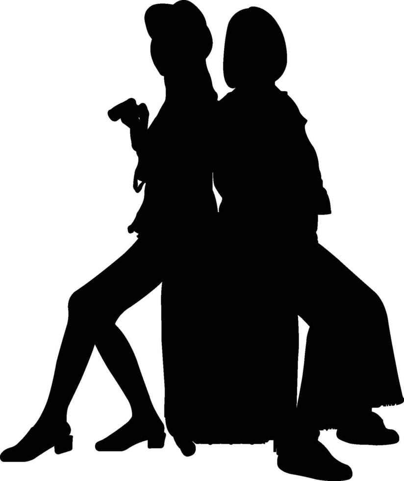 Travel Silhouette of People Exploring New Destinations. vector