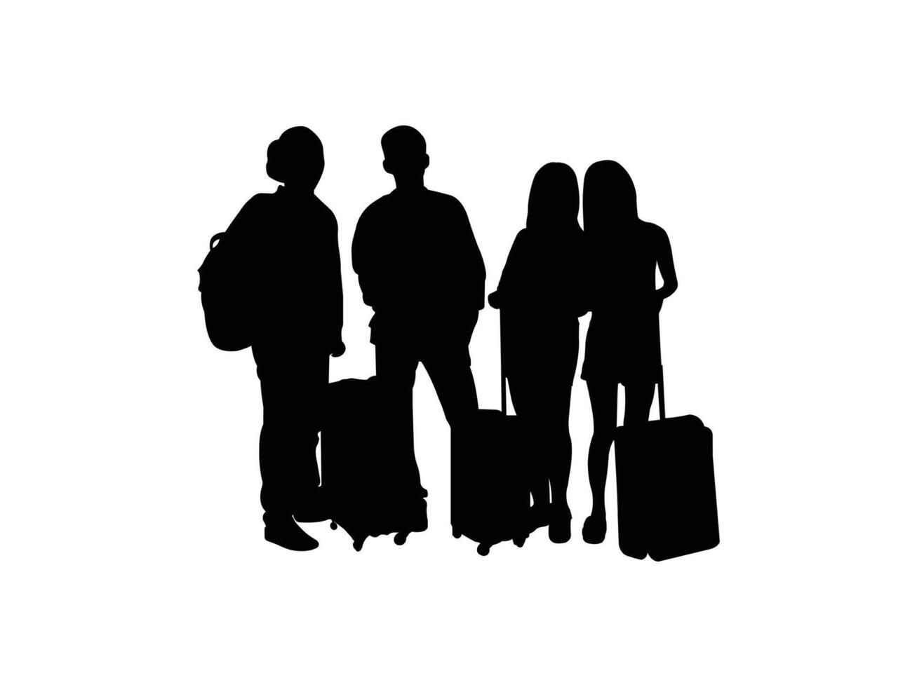 Black and White Travel Silhouette for Creative Projects. vector