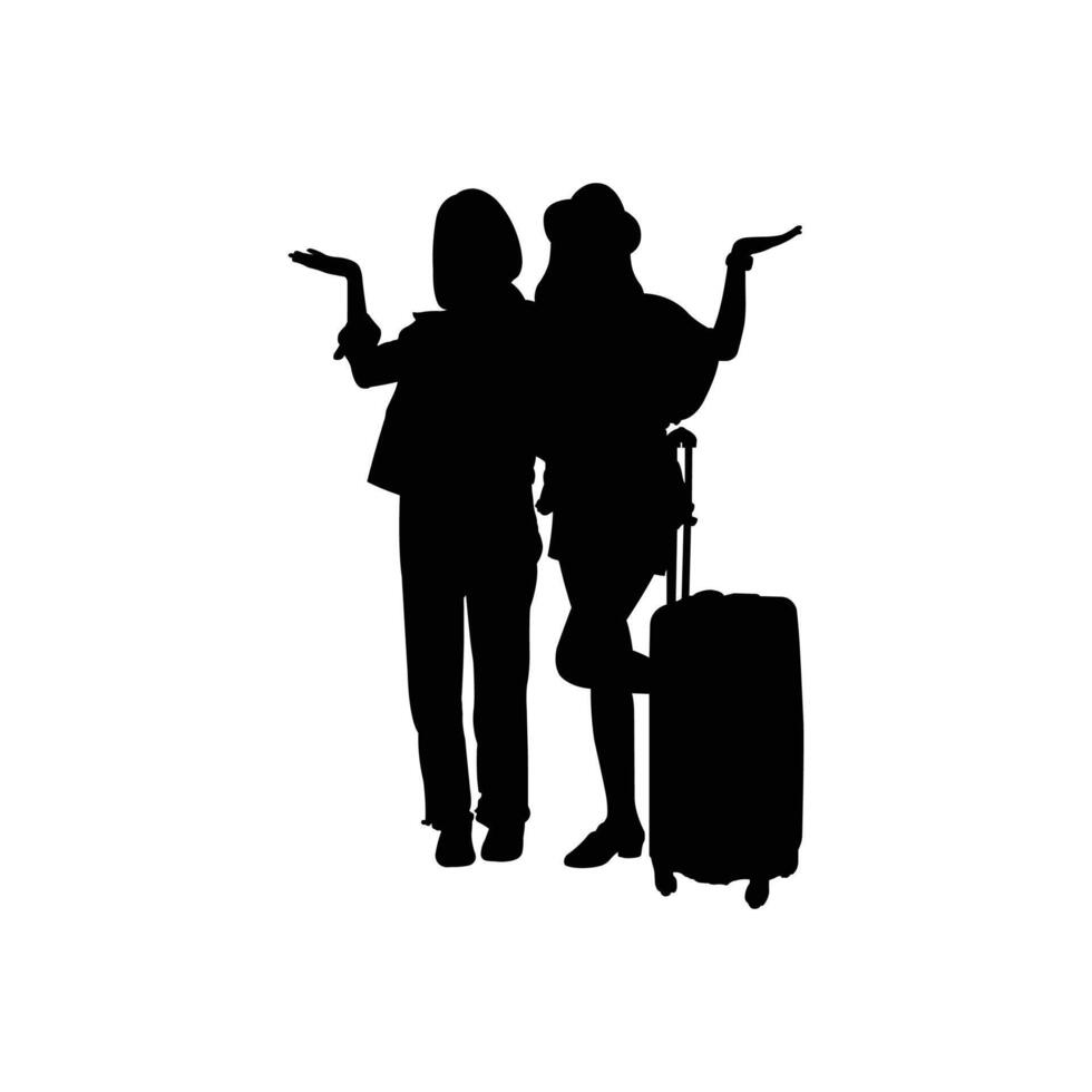 Travel Silhouette Representing Vacation and Wanderlust. vector