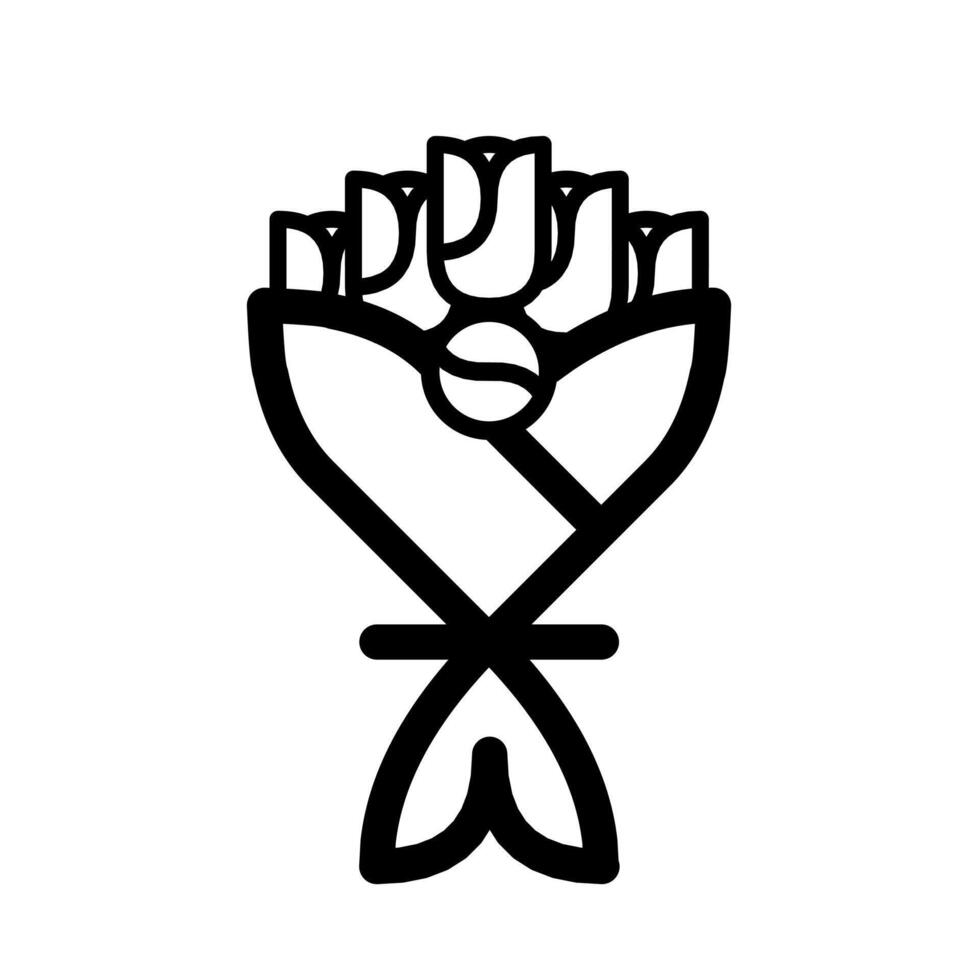 Roses bouquet icon minimalism vector