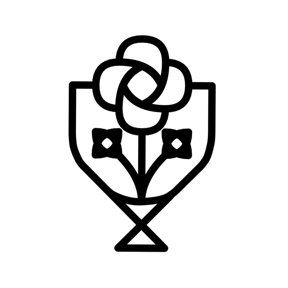 Flower bouquet icon minimalism vector
