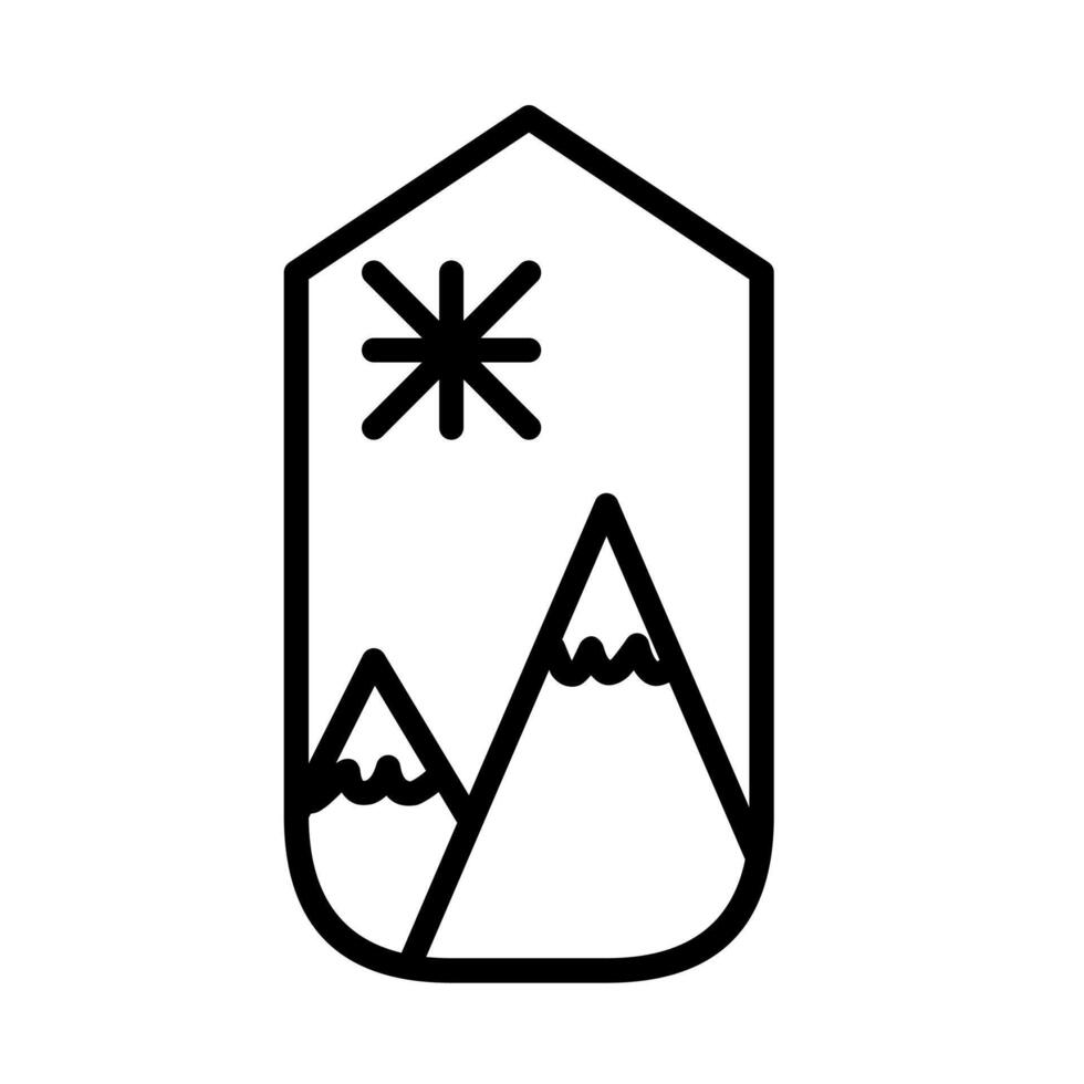 Mountain Nature Landscape outline in frame vector