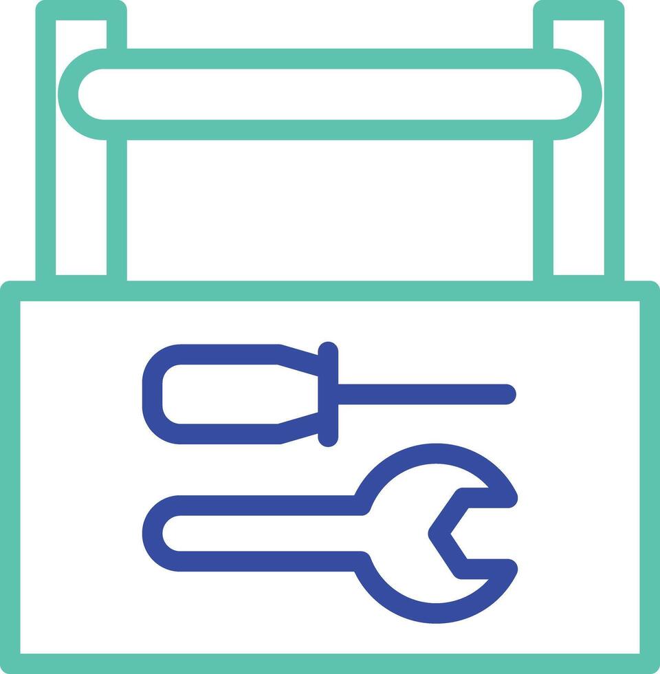 Tool Kit outline dual color icon vector
