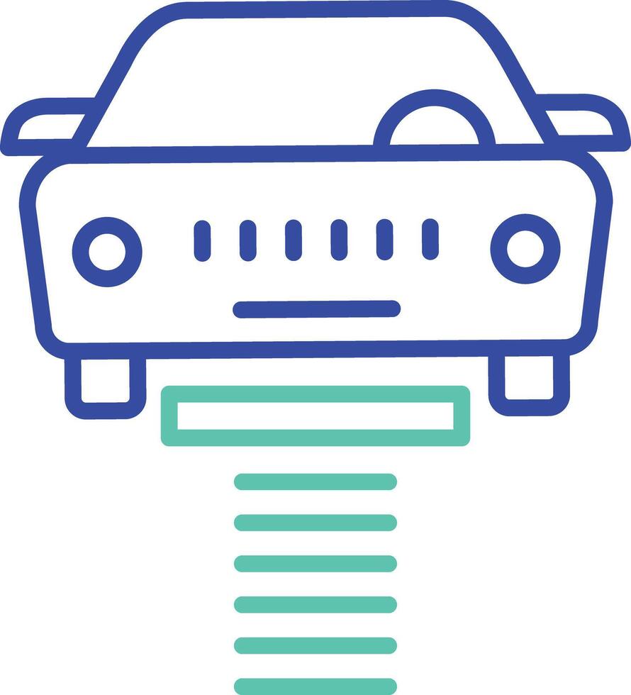 Car lift outline dual color icon vector